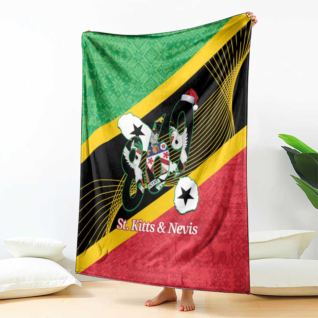 St Kitts and Nevis Christmas Blanket 869 Proud With Map - Wonder Print Shop