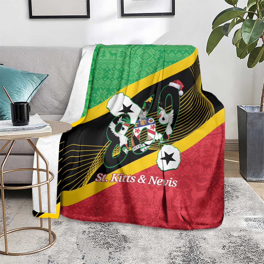 St Kitts and Nevis Christmas Blanket 869 Proud With Map - Wonder Print Shop