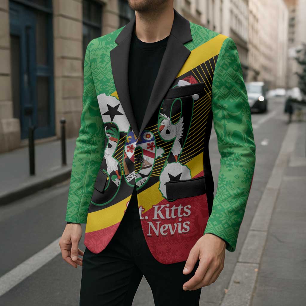 St Kitts and Nevis Christmas Blazer 869 Proud With Map - Wonder Print Shop