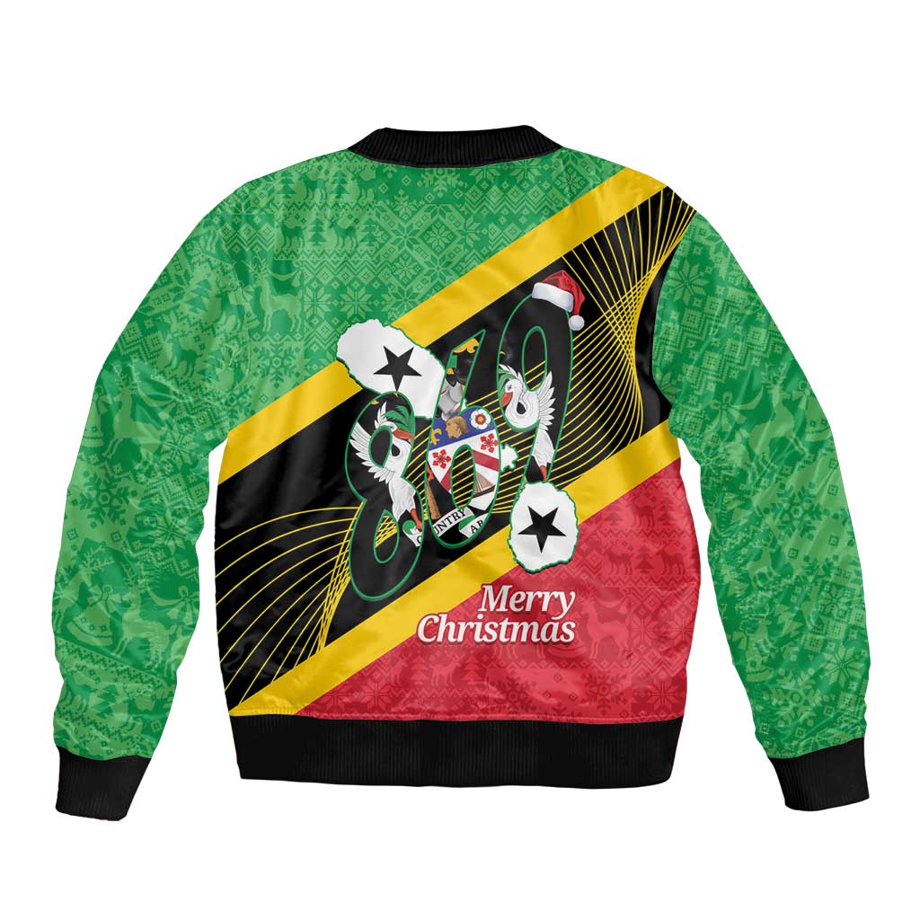 St Kitts and Nevis Christmas Bomber Jacket 869 Proud With Map - Wonder Print Shop