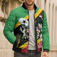 St Kitts and Nevis Christmas Bomber Puffer Jacket 869 Proud With Map - Wonder Print Shop