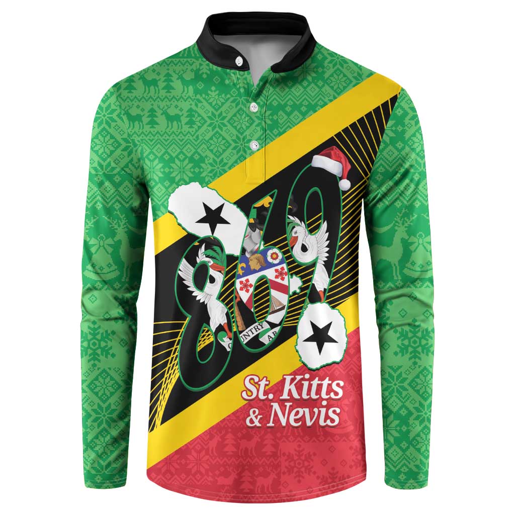 St Kitts and Nevis Christmas Button Sweatshirt 869 Proud With Map - Wonder Print Shop