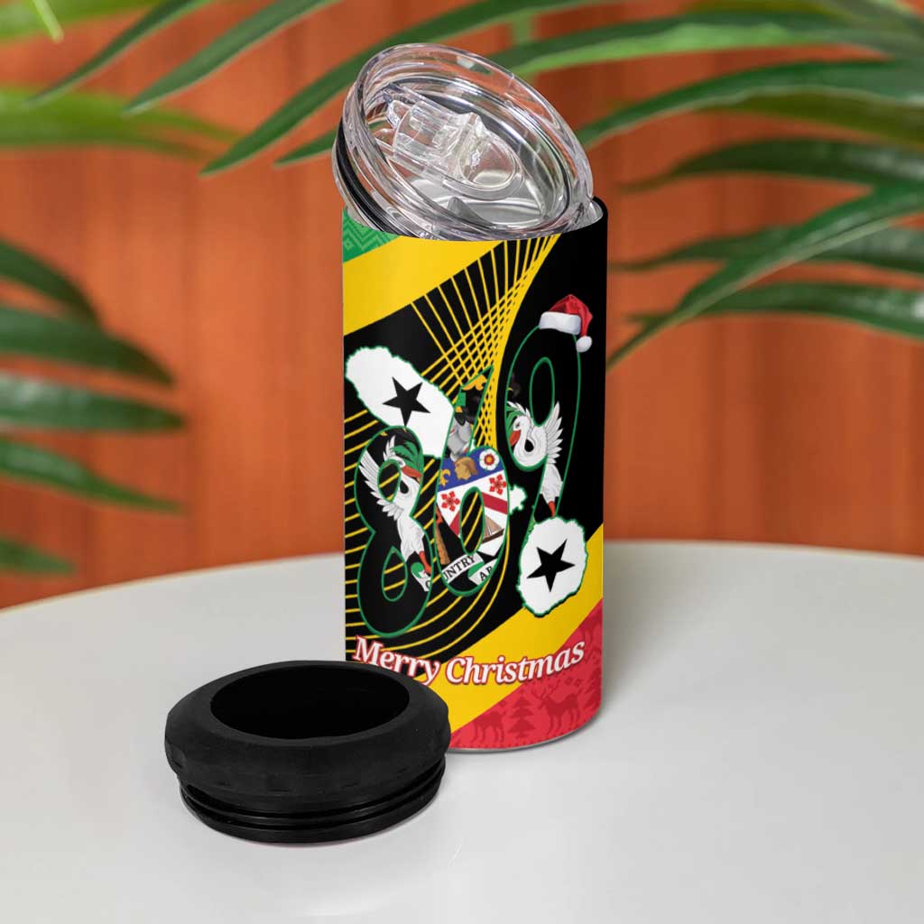 St Kitts and Nevis Christmas 4 in 1 Can Cooler Tumbler 869 Proud With Map - Wonder Print Shop