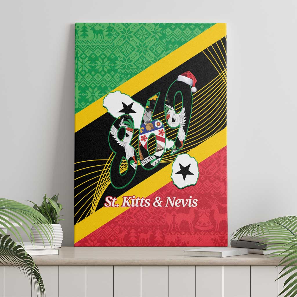 St Kitts and Nevis Christmas Canvas Wall Art 869 Proud With Map - Wonder Print Shop