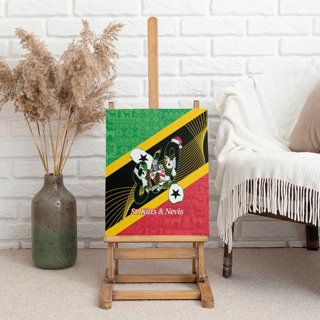 St Kitts and Nevis Christmas Canvas Wall Art 869 Proud With Map - Wonder Print Shop
