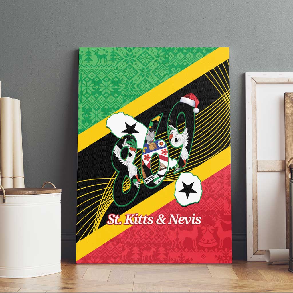 St Kitts and Nevis Christmas Canvas Wall Art 869 Proud With Map - Wonder Print Shop