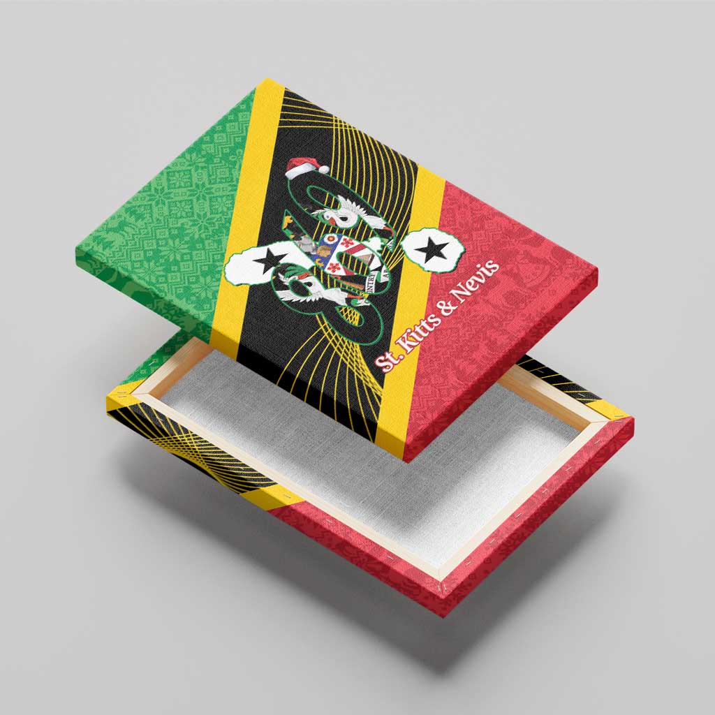 St Kitts and Nevis Christmas Canvas Wall Art 869 Proud With Map - Wonder Print Shop