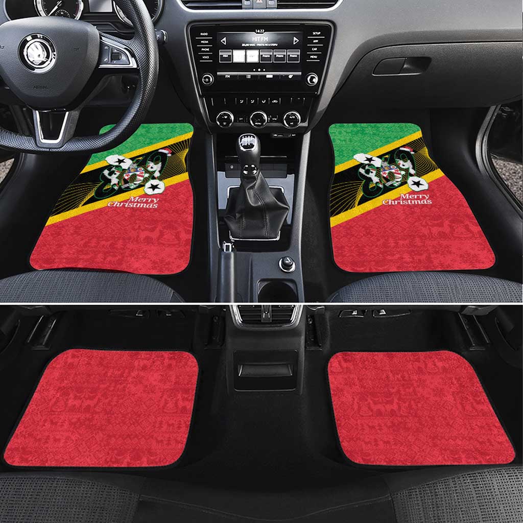 St Kitts and Nevis Christmas Car Mats 869 Proud With Map - Wonder Print Shop