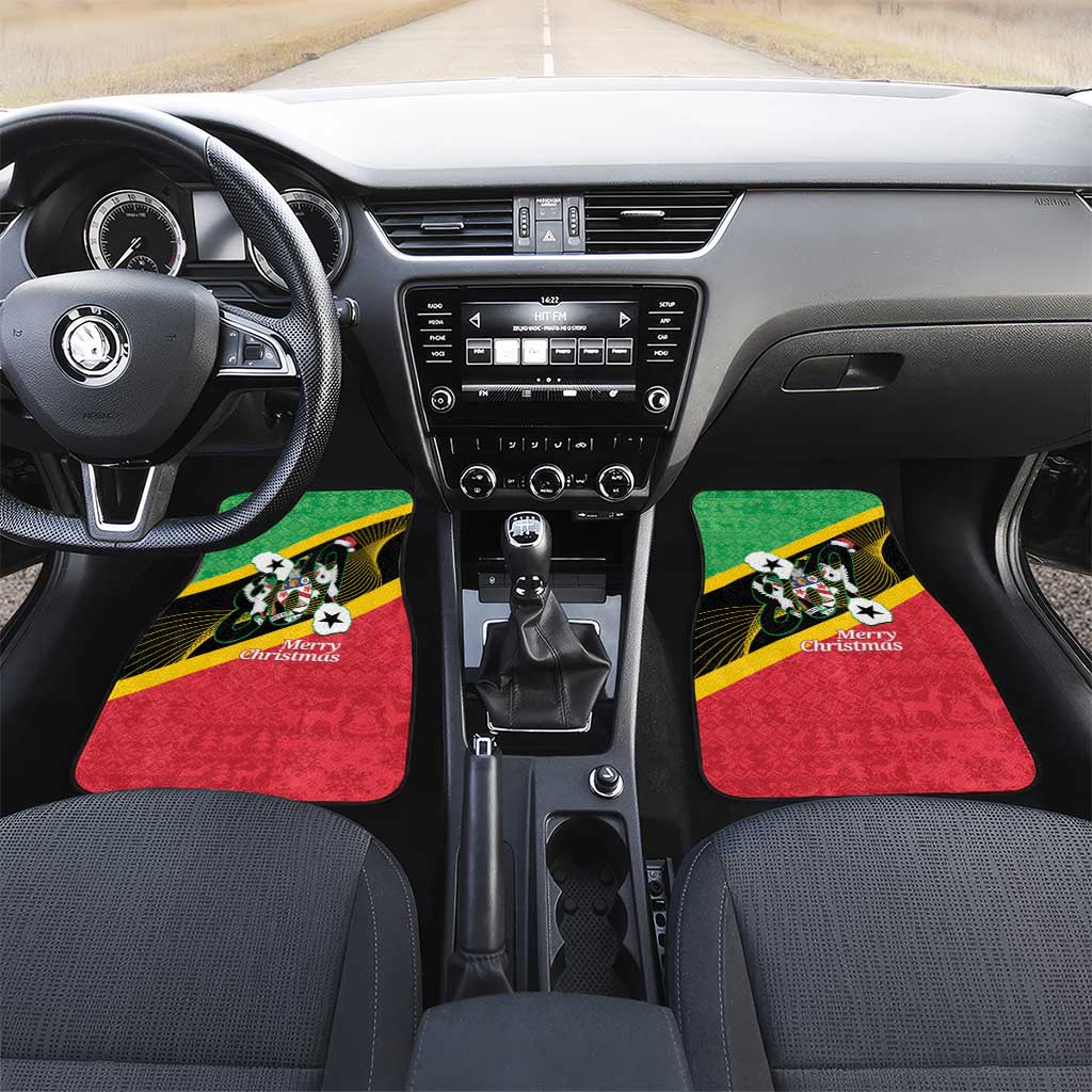 St Kitts and Nevis Christmas Car Mats 869 Proud With Map - Wonder Print Shop