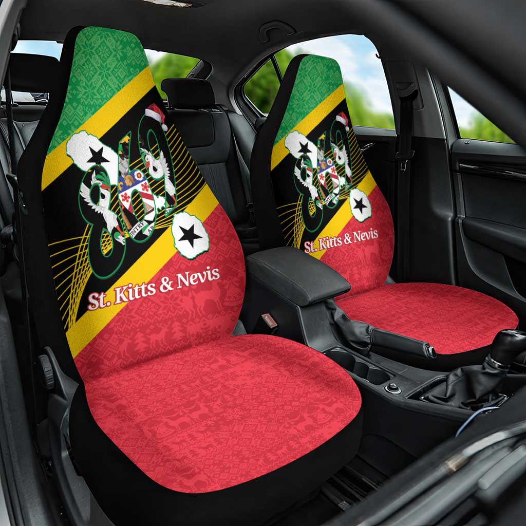 St Kitts and Nevis Christmas Car Seat Cover 869 Proud With Map - Wonder Print Shop