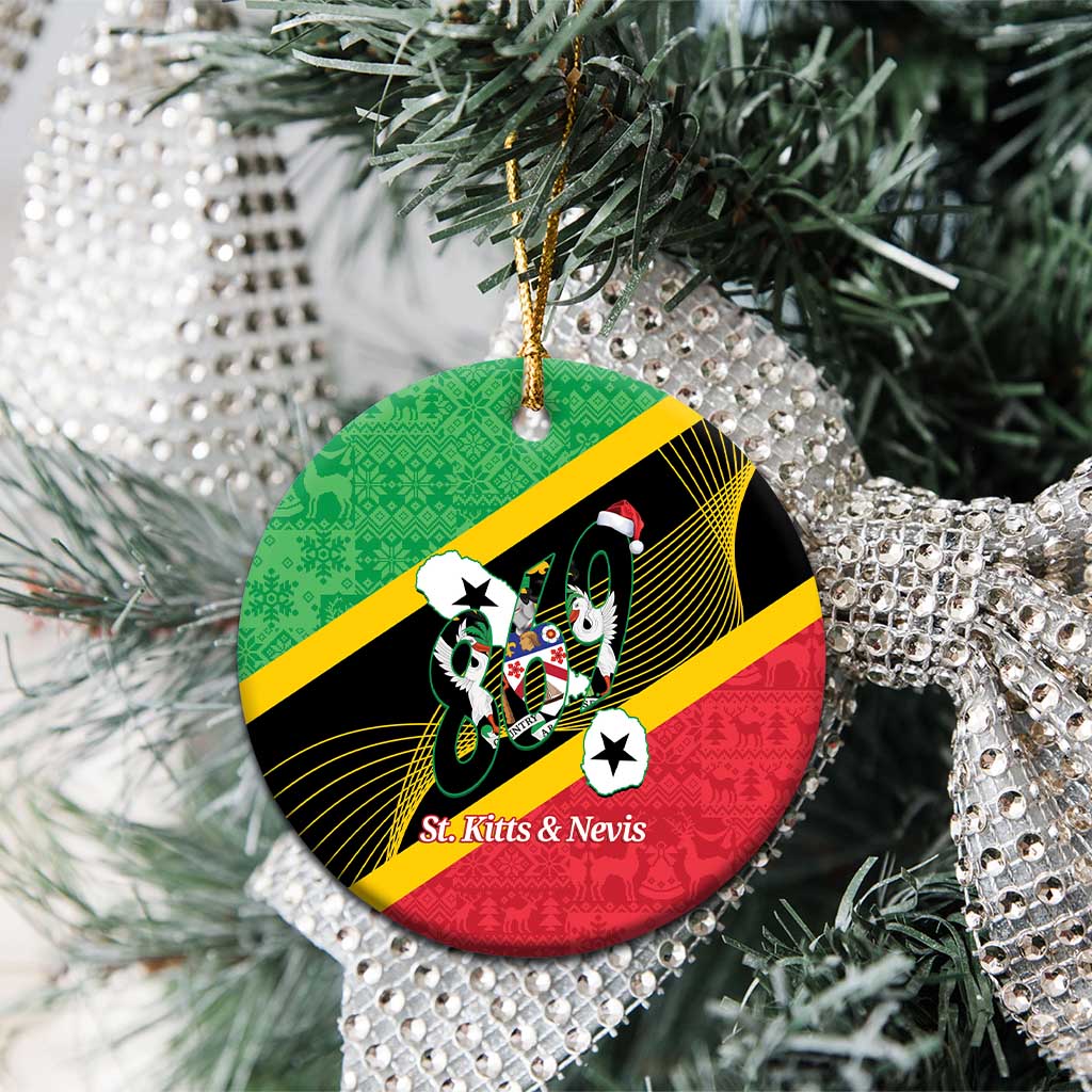 St Kitts and Nevis Christmas Ceramic Ornament 869 Proud With Map - Wonder Print Shop