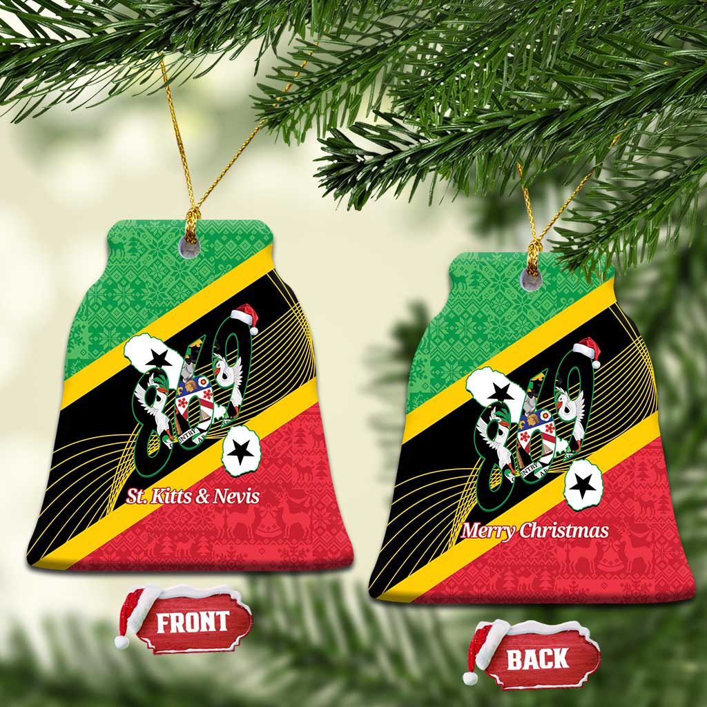 St Kitts and Nevis Christmas Ceramic Ornament 869 Proud With Map - Wonder Print Shop
