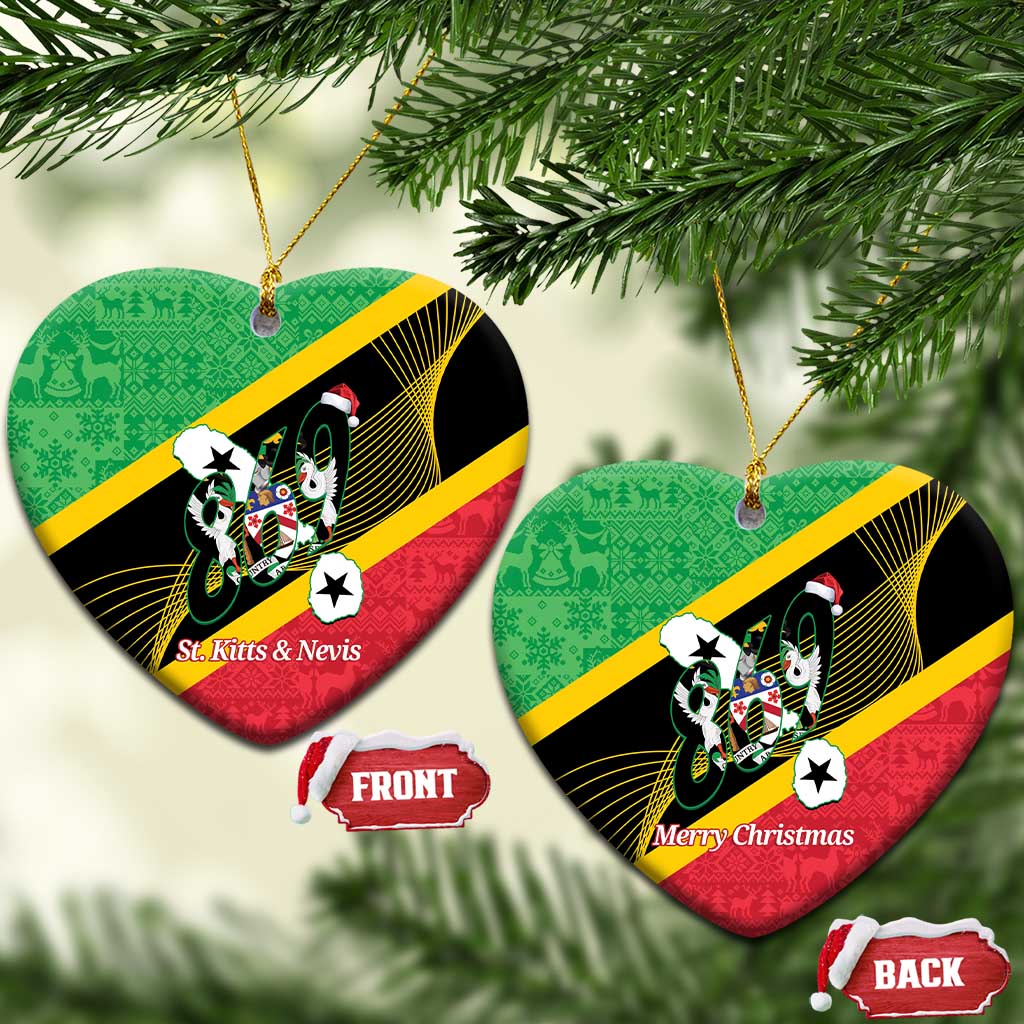 St Kitts and Nevis Christmas Ceramic Ornament 869 Proud With Map - Wonder Print Shop