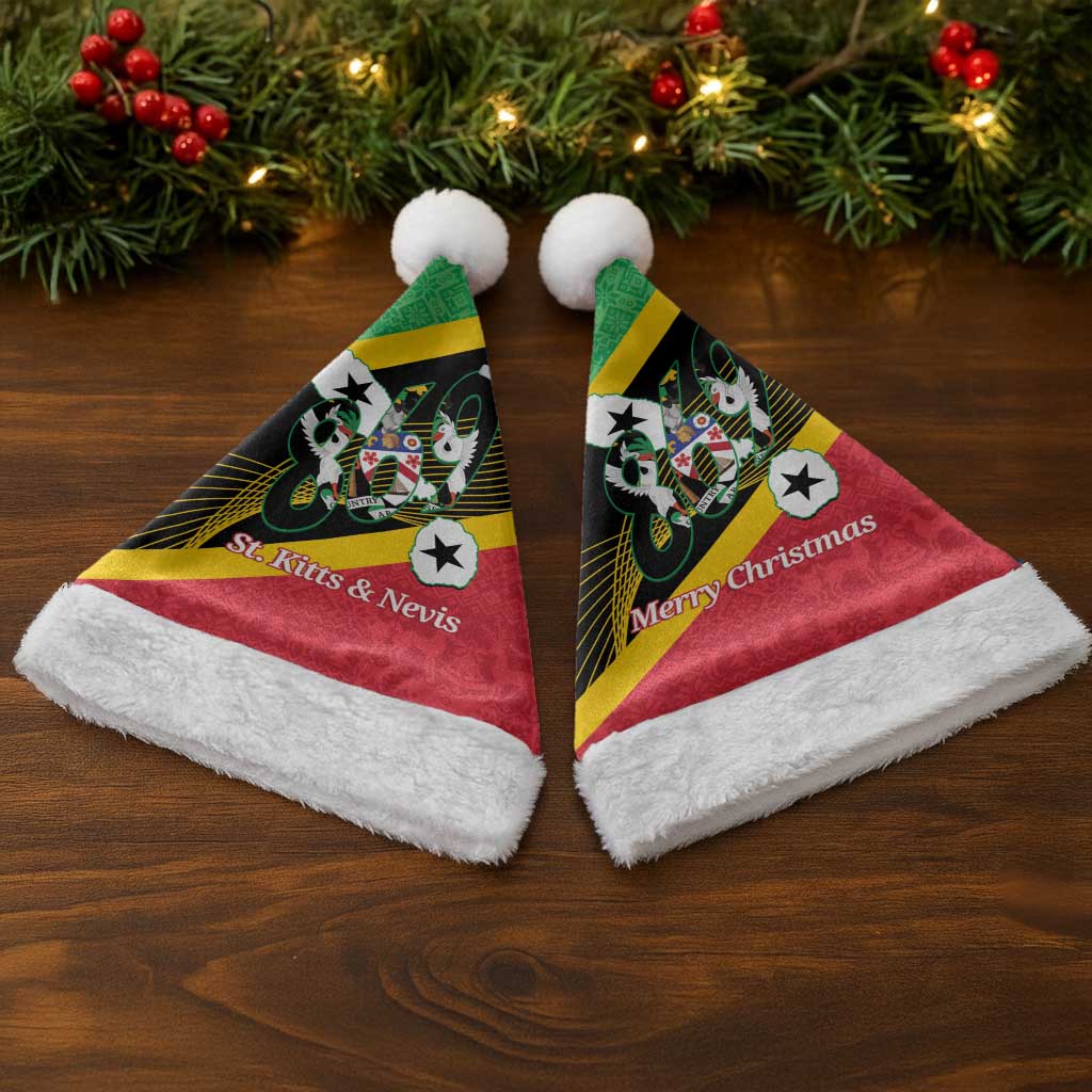 St Kitts and Nevis Christmas Santa Hat 869 Proud With Map - Wonder Print Shop