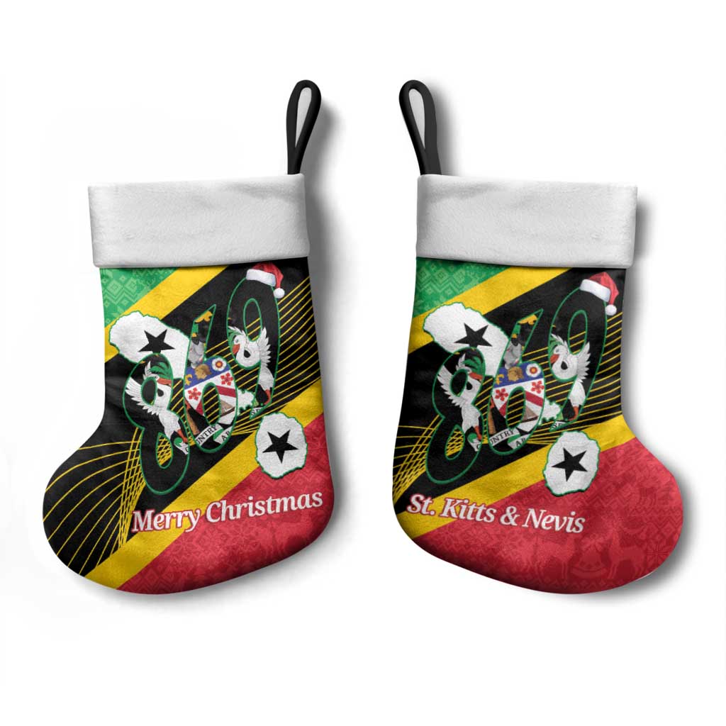 St Kitts and Nevis Christmas Stocking 869 Proud With Map - Wonder Print Shop