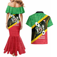 St Kitts and Nevis Christmas Couples Matching Mermaid Dress and Hawaiian Shirt 869 Proud With Map - Wonder Print Shop