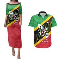 St Kitts and Nevis Christmas Couples Matching Puletasi and Hawaiian Shirt 869 Proud With Map - Wonder Print Shop