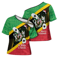 St Kitts and Nevis Christmas Cross Shoulder Shirt 869 Proud With Map - Wonder Print Shop