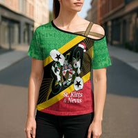 St Kitts and Nevis Christmas Cross Shoulder Shirt 869 Proud With Map - Wonder Print Shop