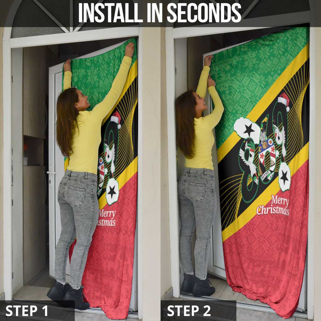 St Kitts and Nevis Christmas Door Cover 869 Proud With Map - Wonder Print Shop
