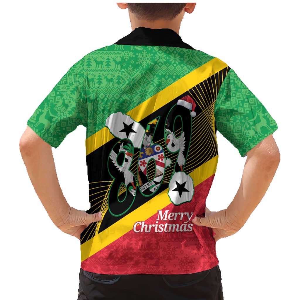 St Kitts and Nevis Christmas Family Matching Mermaid Dress and Hawaiian Shirt 869 Proud With Map - Wonder Print Shop