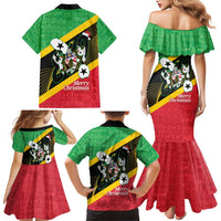 St Kitts and Nevis Christmas Family Matching Mermaid Dress and Hawaiian Shirt 869 Proud With Map - Wonder Print Shop