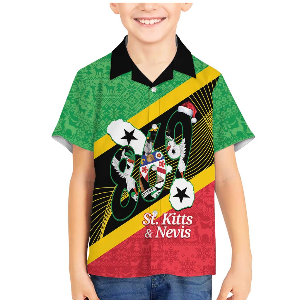 St Kitts and Nevis Christmas Family Matching Mermaid Dress and Hawaiian Shirt 869 Proud With Map - Wonder Print Shop