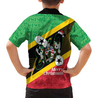 St Kitts and Nevis Christmas Family Matching Off The Shoulder Long Sleeve Dress and Hawaiian Shirt 869 Proud With Map - Wonder Print Shop