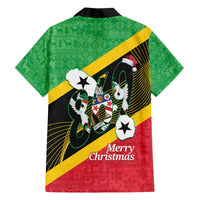 St Kitts and Nevis Christmas Family Matching Off The Shoulder Long Sleeve Dress and Hawaiian Shirt 869 Proud With Map - Wonder Print Shop