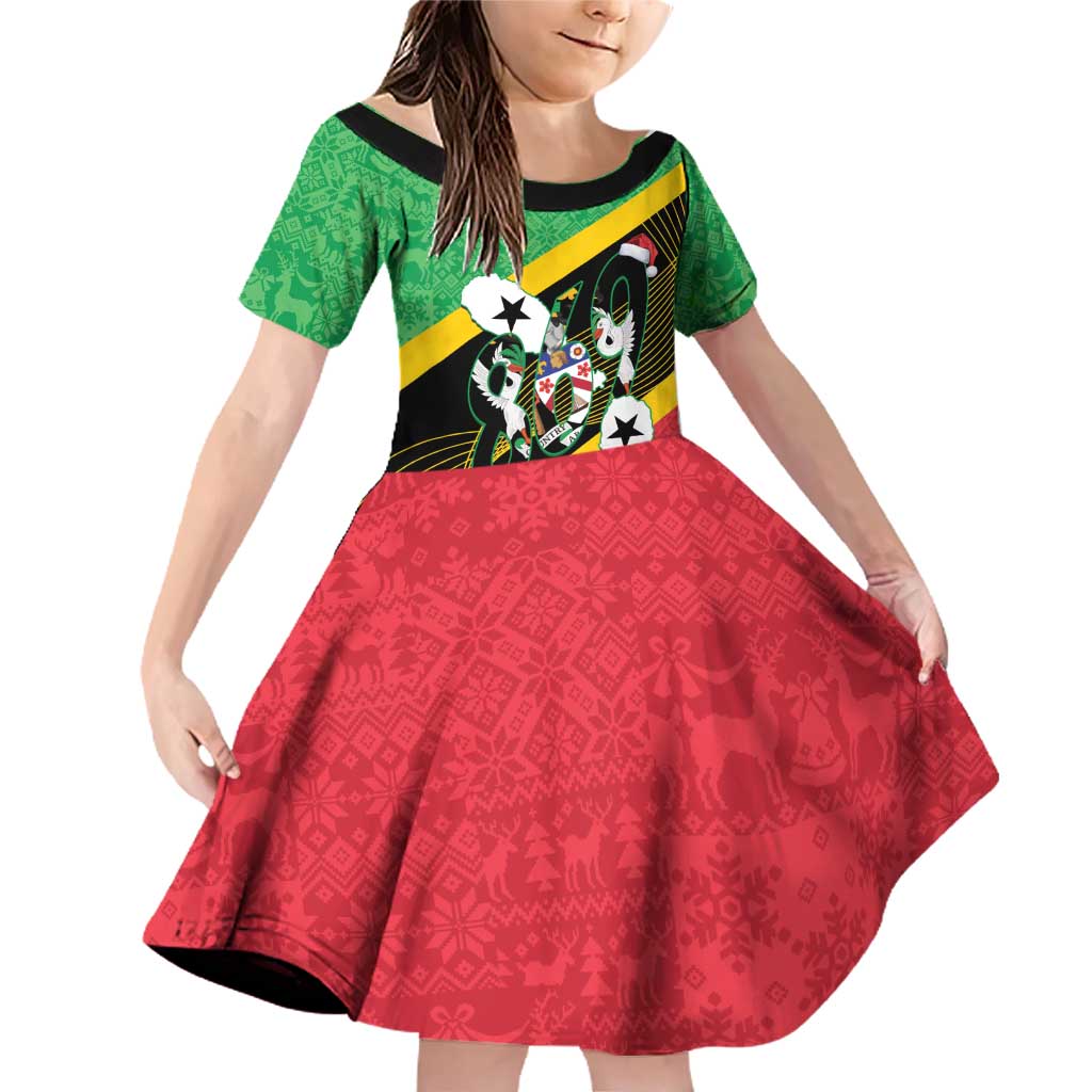 St Kitts and Nevis Christmas Family Matching Off Shoulder Short Dress and Hawaiian Shirt 869 Proud With Map - Wonder Print Shop