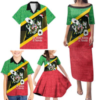 St Kitts and Nevis Christmas Family Matching Puletasi and Hawaiian Shirt 869 Proud With Map - Wonder Print Shop
