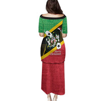 St Kitts and Nevis Christmas Family Matching Puletasi and Hawaiian Shirt 869 Proud With Map - Wonder Print Shop