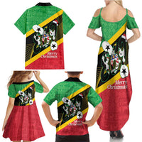 St Kitts and Nevis Christmas Family Matching Summer Maxi Dress and Hawaiian Shirt 869 Proud With Map - Wonder Print Shop