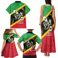 St Kitts and Nevis Christmas Family Matching Tank Maxi Dress and Hawaiian Shirt 869 Proud With Map - Wonder Print Shop