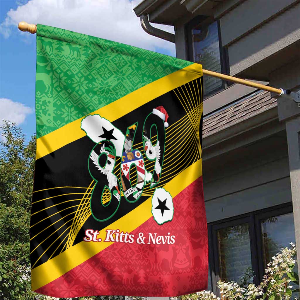St Kitts and Nevis Christmas Garden Flag 869 Proud With Map - Wonder Print Shop