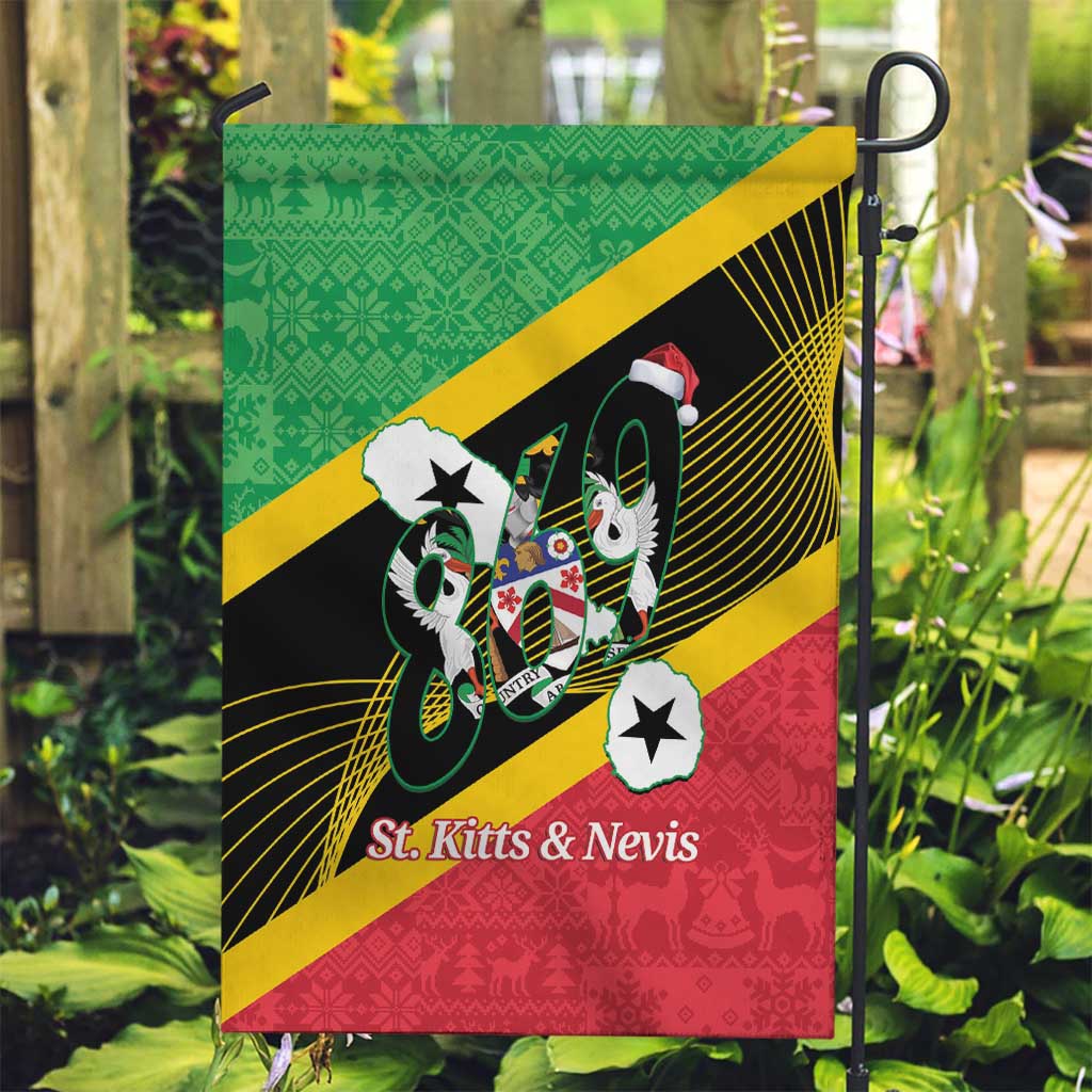St Kitts and Nevis Christmas Garden Flag 869 Proud With Map - Wonder Print Shop