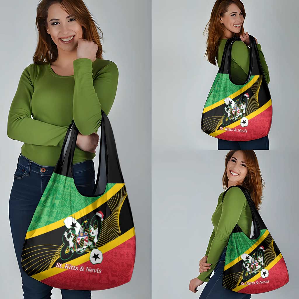 St Kitts and Nevis Christmas Grocery Bag 869 Proud With Map - Wonder Print Shop