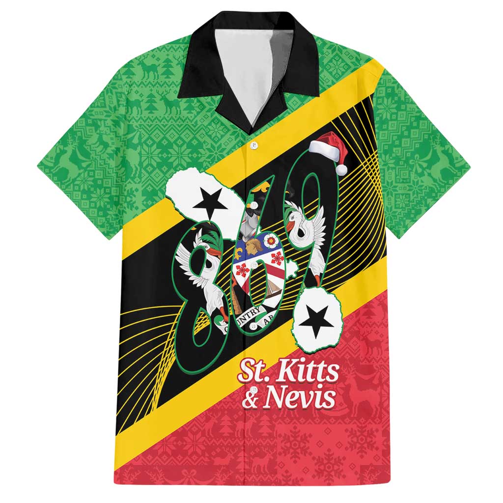 St Kitts and Nevis Christmas Hawaiian Shirt 869 Proud With Map - Wonder Print Shop