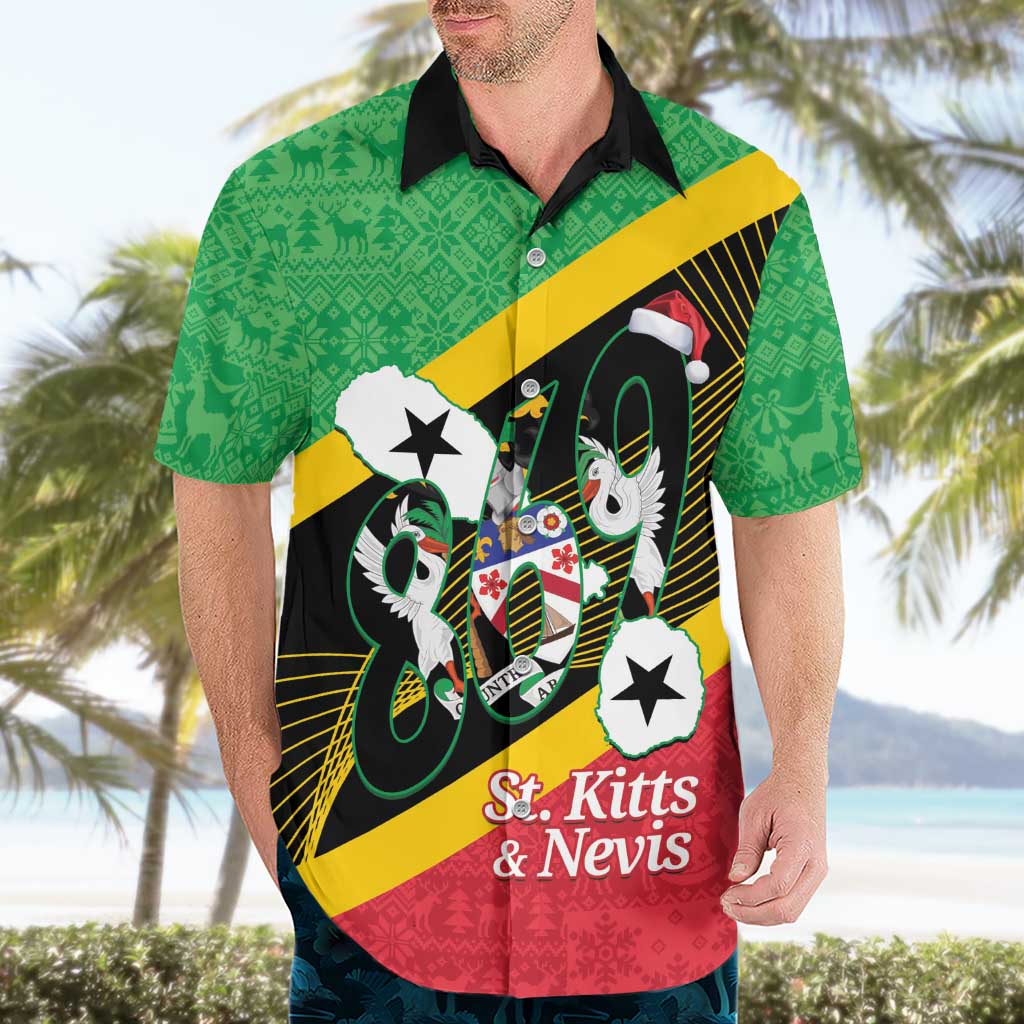 St Kitts and Nevis Christmas Hawaiian Shirt 869 Proud With Map - Wonder Print Shop