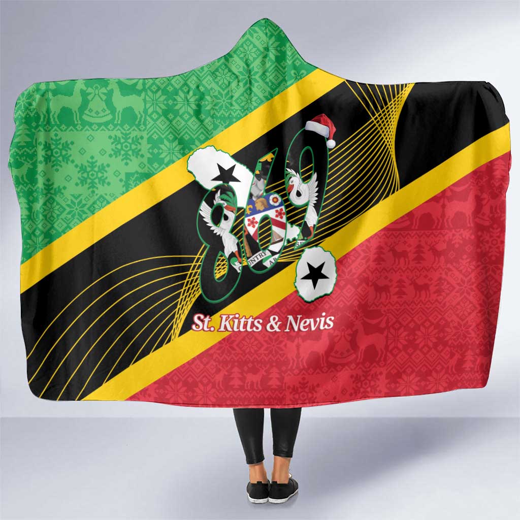St Kitts and Nevis Christmas Hooded Blanket 869 Proud With Map - Wonder Print Shop