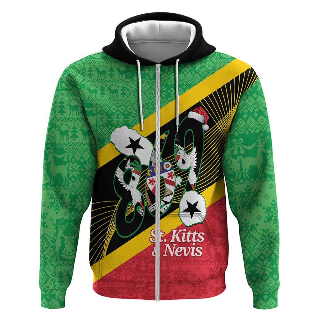 St Kitts and Nevis Christmas Hoodie 869 Proud With Map - Wonder Print Shop