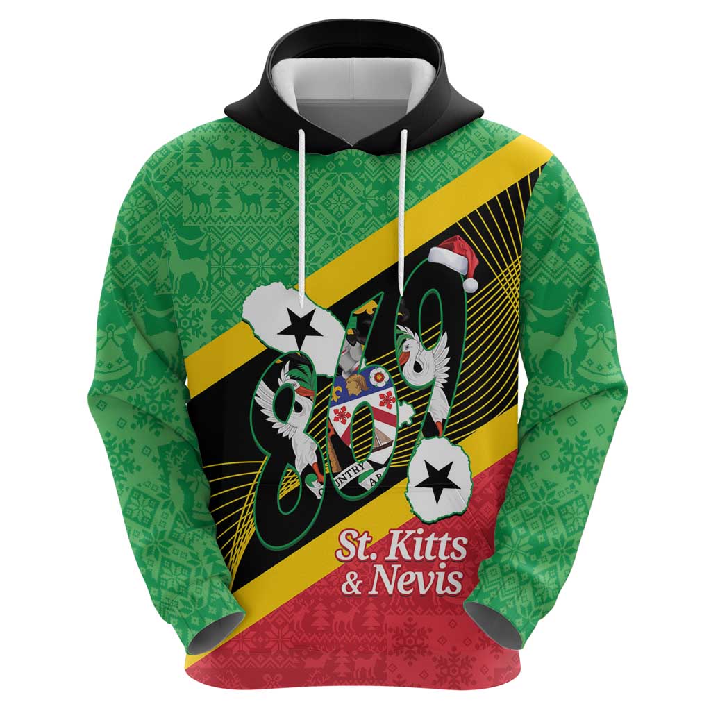St Kitts and Nevis Christmas Hoodie 869 Proud With Map - Wonder Print Shop