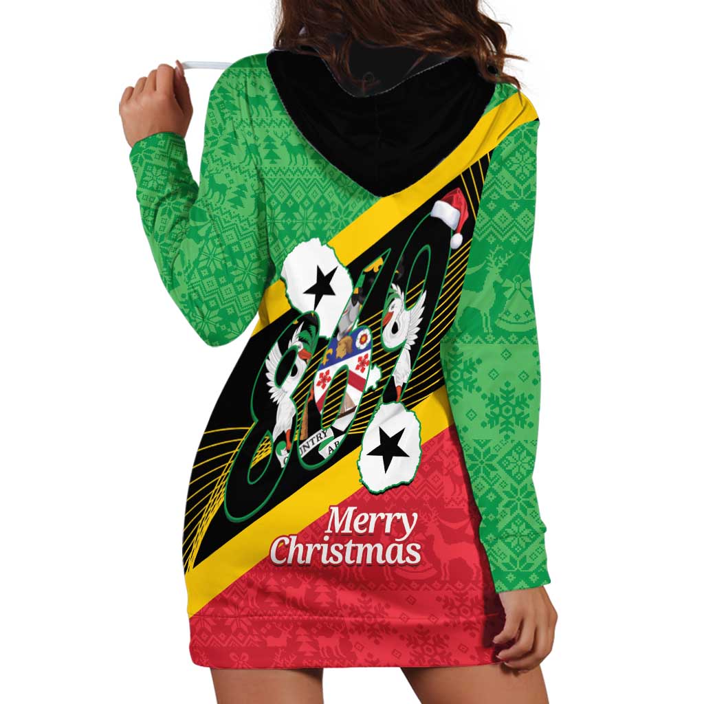 St Kitts and Nevis Christmas Hoodie Dress 869 Proud With Map - Wonder Print Shop
