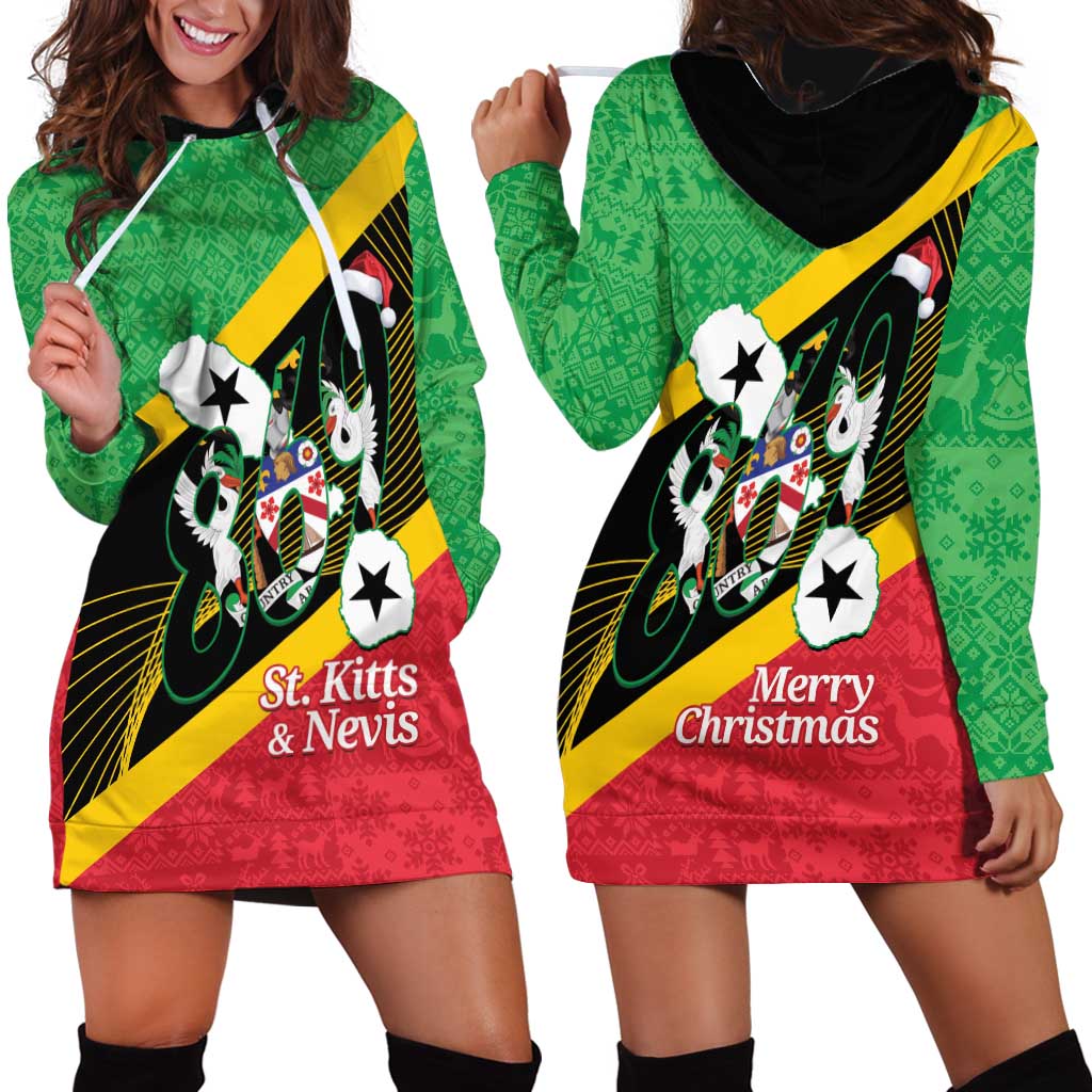St Kitts and Nevis Christmas Hoodie Dress 869 Proud With Map - Wonder Print Shop
