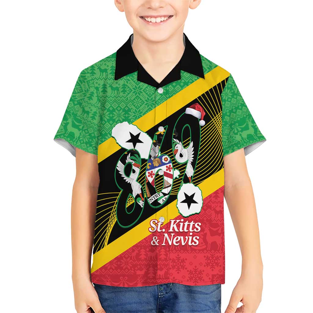 St Kitts and Nevis Christmas Kid Hawaiian Shirt 869 Proud With Map - Wonder Print Shop
