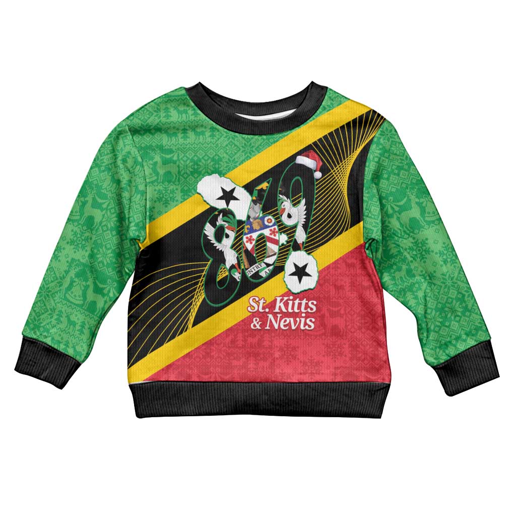 St Kitts and Nevis Christmas Kid Ugly Christmas Sweater 869 Proud With Map - Wonder Print Shop