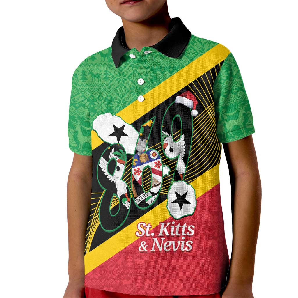 St Kitts and Nevis Christmas Kid Polo Shirt 869 Proud With Map - Wonder Print Shop