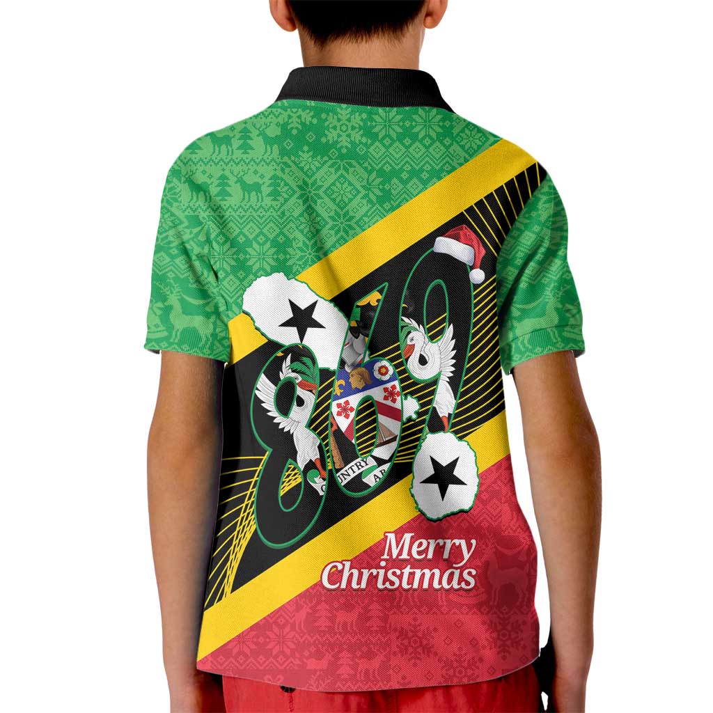 St Kitts and Nevis Christmas Kid Polo Shirt 869 Proud With Map - Wonder Print Shop