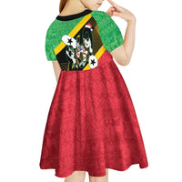 St Kitts and Nevis Christmas Kid Short Sleeve Dress 869 Proud With Map - Wonder Print Shop