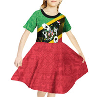 St Kitts and Nevis Christmas Kid Short Sleeve Dress 869 Proud With Map - Wonder Print Shop